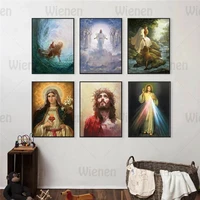 christian jesus portrait bible story wall art canvas painting european religion posters living room wall picture home decoration