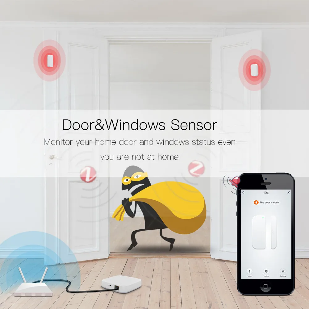 Система охранной сигнализации Tuya Zigbee умный хаб с датчиком температуры и
