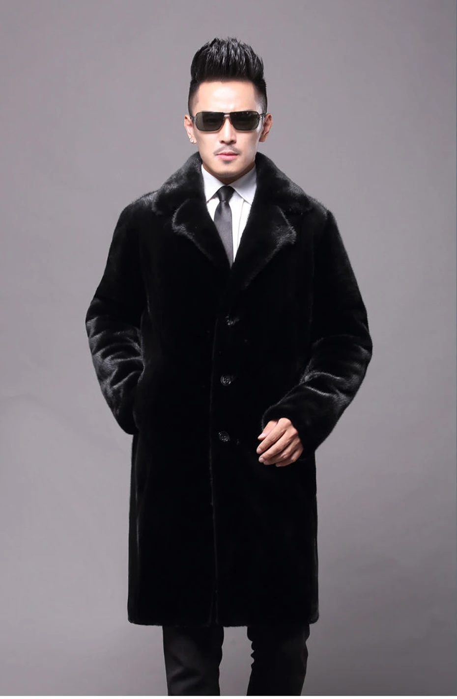 

Men Fake fur jacket Winter Jacket Men Fur Coat Tops Button Jacket Casual Solid Long Jacket Men Fake Fur Coat Jackets