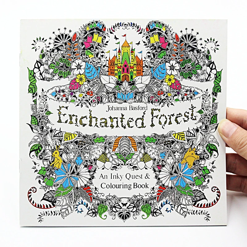

1 PCS 24 Pages Enchanted Forest English Edition Coloring Book For Children Adult Relieve Stress Kill Time Painting Drawing Book