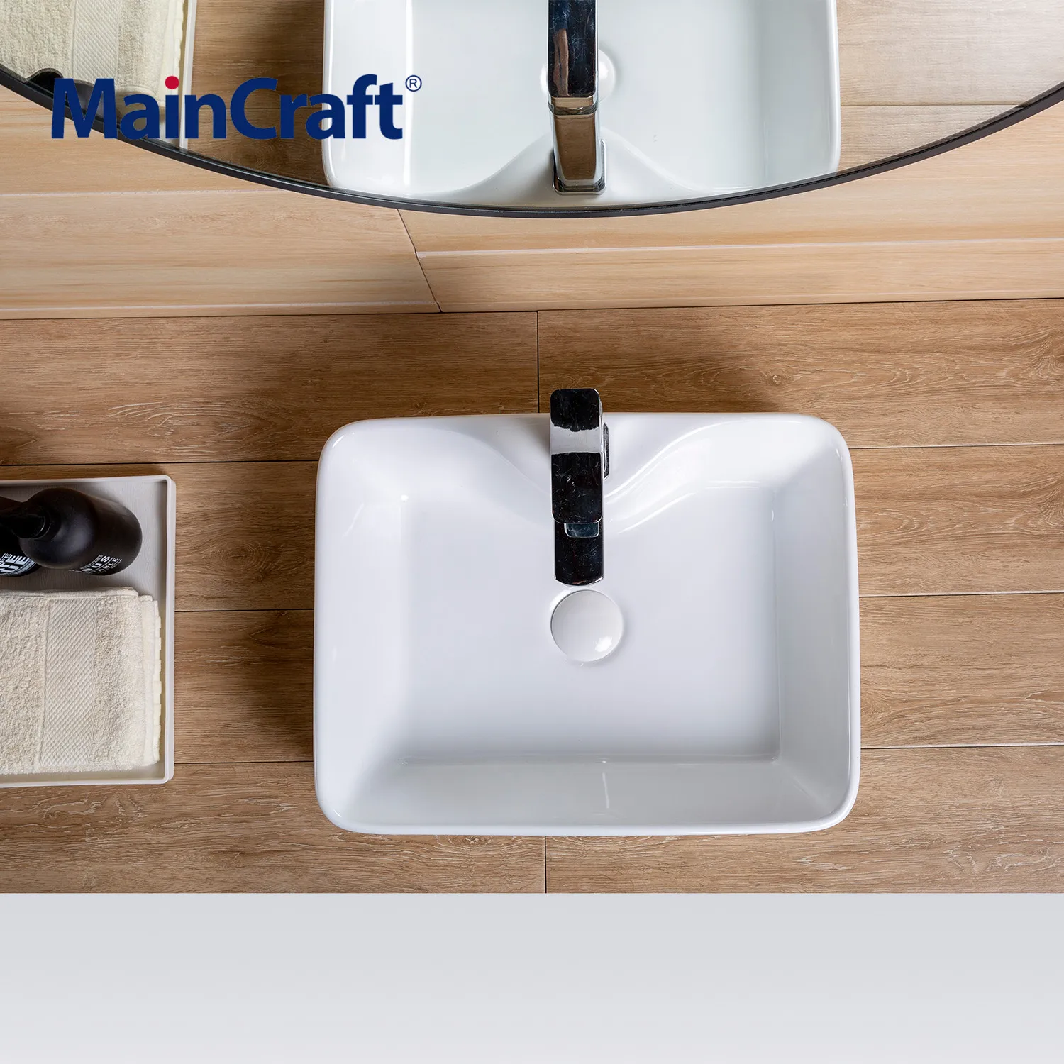 Прямоугольная керамическая раковина для ванной комнаты белая раковины