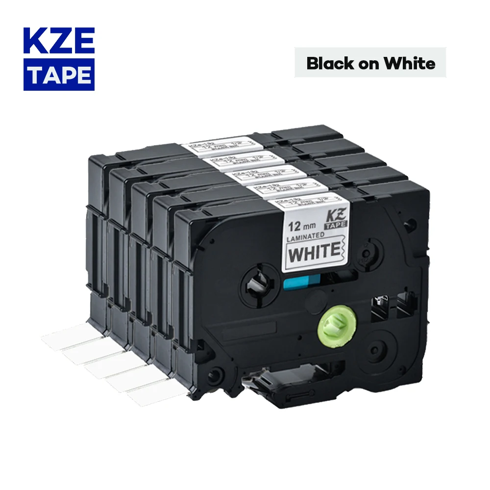 Cinta de etiquetas negra sobre blanca, 5 piezas, Tze-231, Compatible con impresora de etiquetas p-touch, Tze-231, Tze231, tze 231, tze231