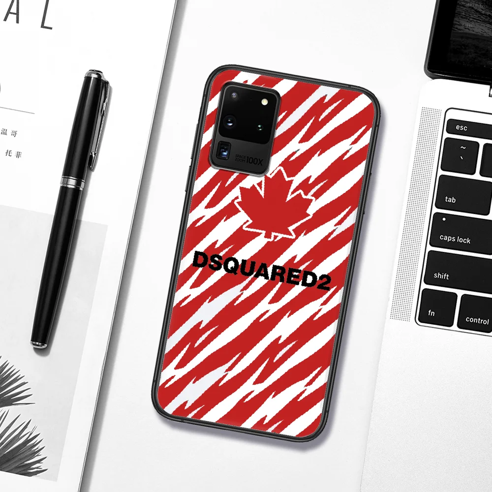 

DSQ2 D2 Fashion Trend Brand Phone Case For Samsung Galaxy S 6 7 8 9 10 E 20 UITRA FE 21 Edge Note 8 9 10 Plus black Shell Tpu