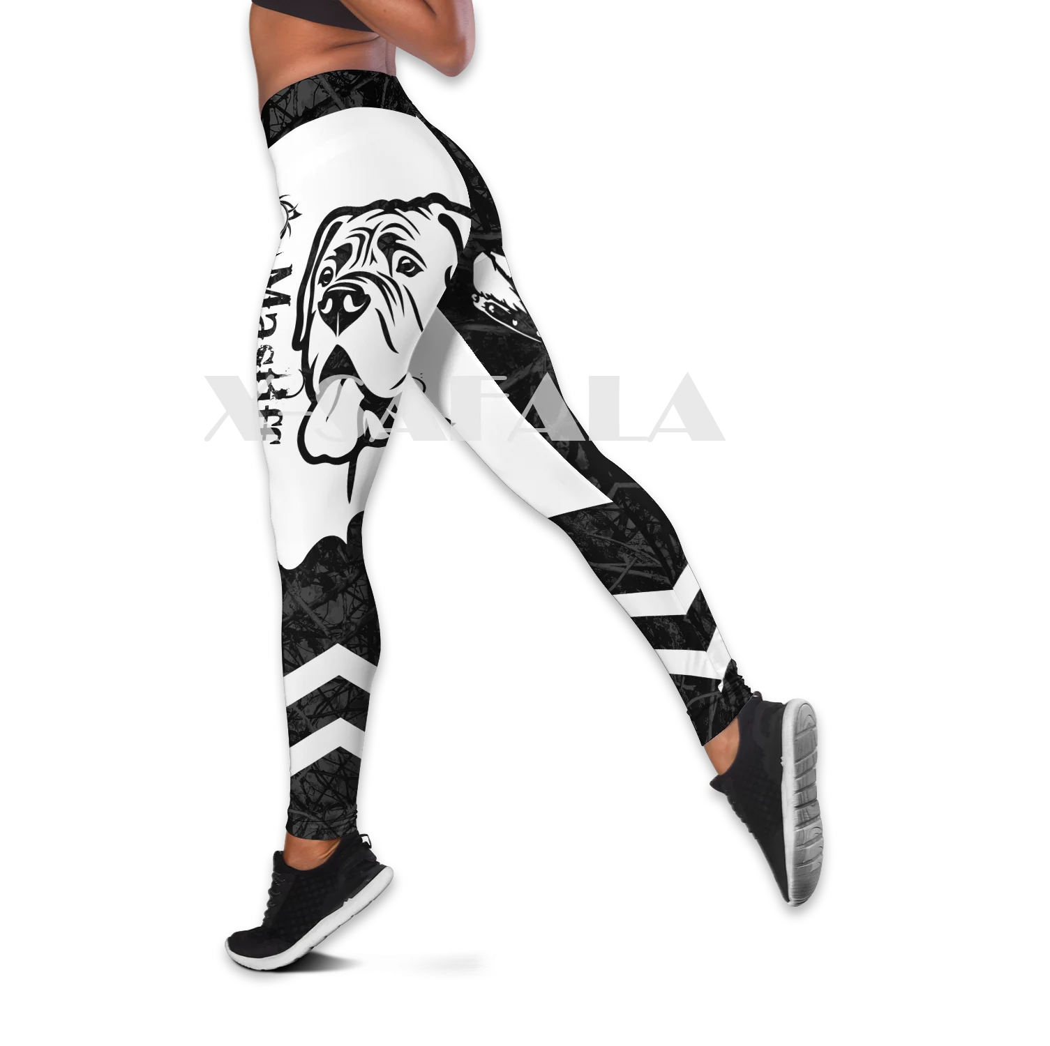 

Mastiff Black Dog Tattoo Combo Two Piece Yoga Set Women 3D Print Vest Hollow Out Tank Top High Waist Legging Summer Casual Sport