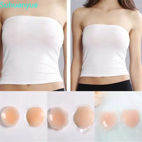 1 Paar Cool Herbruikbare Zelfklevende Siliconen Lift Up Tepel Cover Bra Pad Onzichtbare Borst Bloemblaadjes Voor Feestjurk