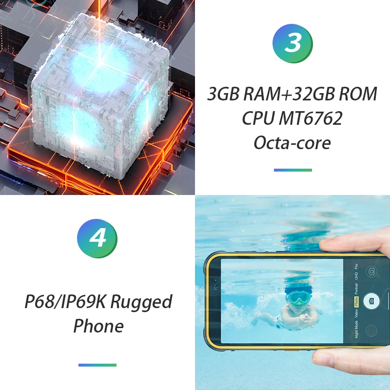 Смартфон Ulefone Armor X8i защищенный Android 11 5 7 дюйма 3 + 32 ГБ IP68 NFC 4G LTE |