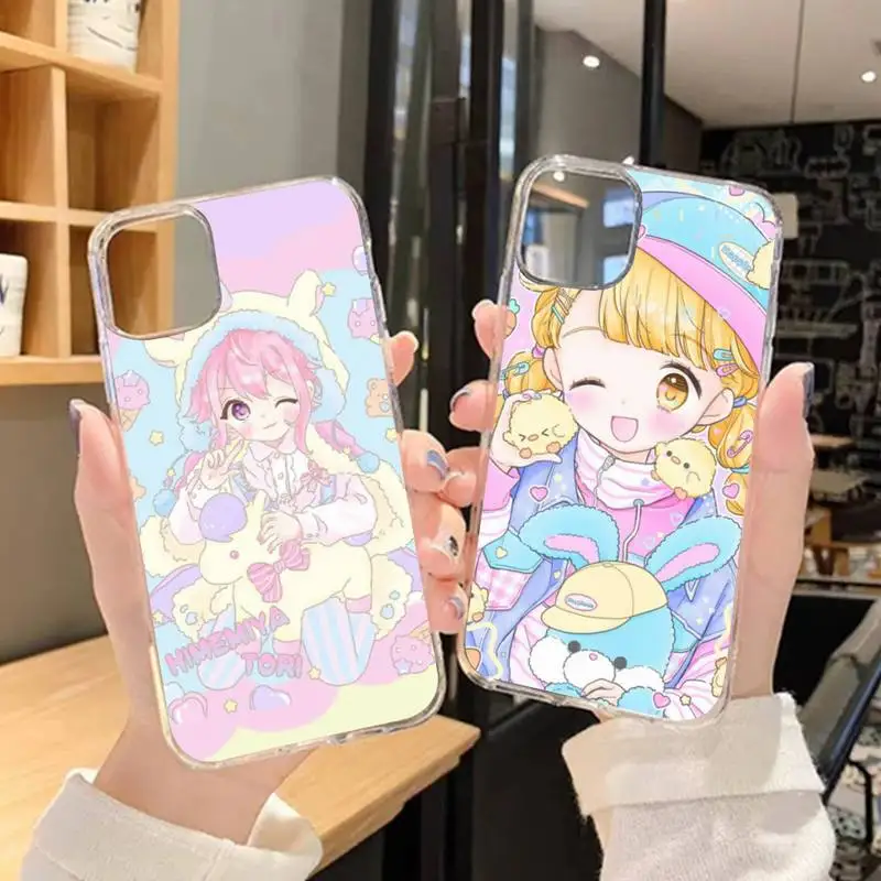 

kawaii Japanese anime cute girl Phone Case For Samsung GalaxyS20 S21 S30 FE Lite Plus A21 A51S Note20 Transparent Shell