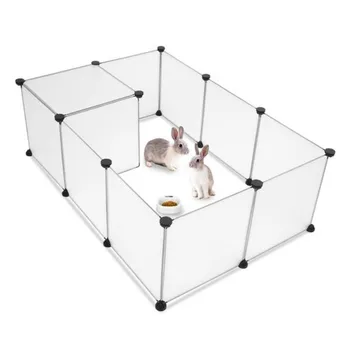 Small Animals Cage Indoor Portable Large Plastic Yard Fence for Small Animals,Rabbits,Puppy Kennel,Crate Tent Pet Playpen 1