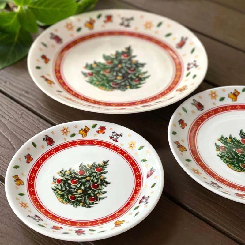 Кофейная чашка и блюдце из костяного фарфора керамическая Рождественская кружка