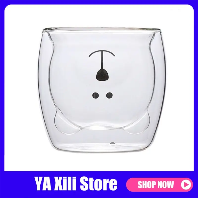 Креативная двухслойная кофейная кружка с милым медведем мультяшная