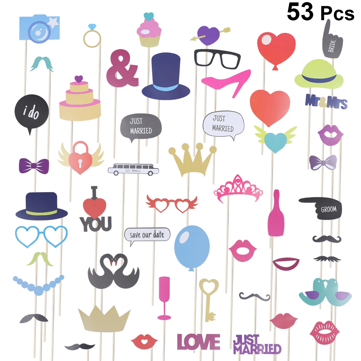 53 шт. только что женатые Гавайские реквизиты для свадебной фотографии комплект