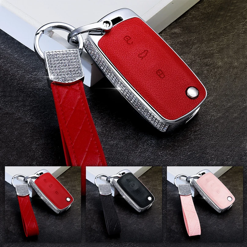 Роскошный Алмазный Автомобильный держатель для ключей чехол с дистанционным