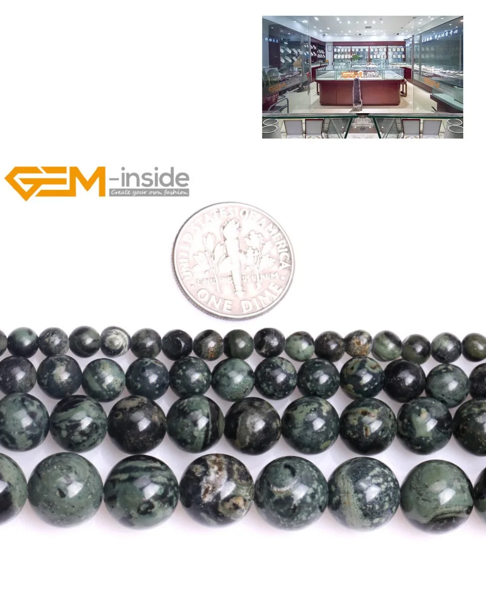 Gem-inside 4 мм-10 мм натуральный круглый темно-синий Rhyolite Kambaba Jasperss камень бусины для изготовления ювелирных изделий 1" DIY ювелирные изделия