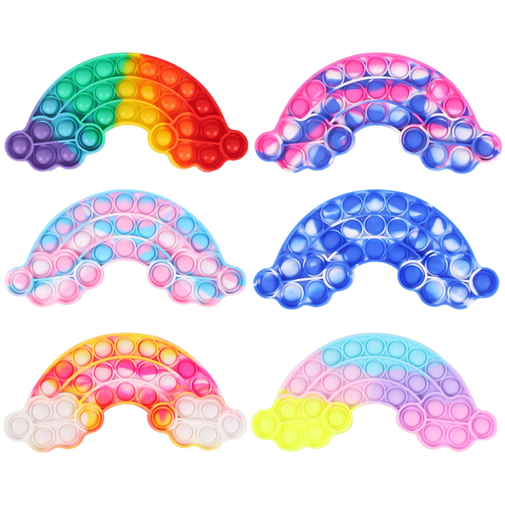 

Rainbow Bubble Pops Fidget Kids Toy Sensory Autisim Special Need Its Anti-stress Stress Relief Squishy Fidget Toy Random Color