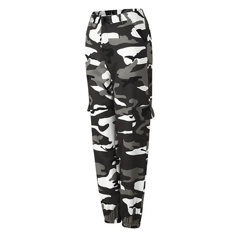 Autumn Fashion Camouflage Printed Cotton Pants Women Casual Pleated Loose Military Trousers Sportwear Gym Camo Pants Female