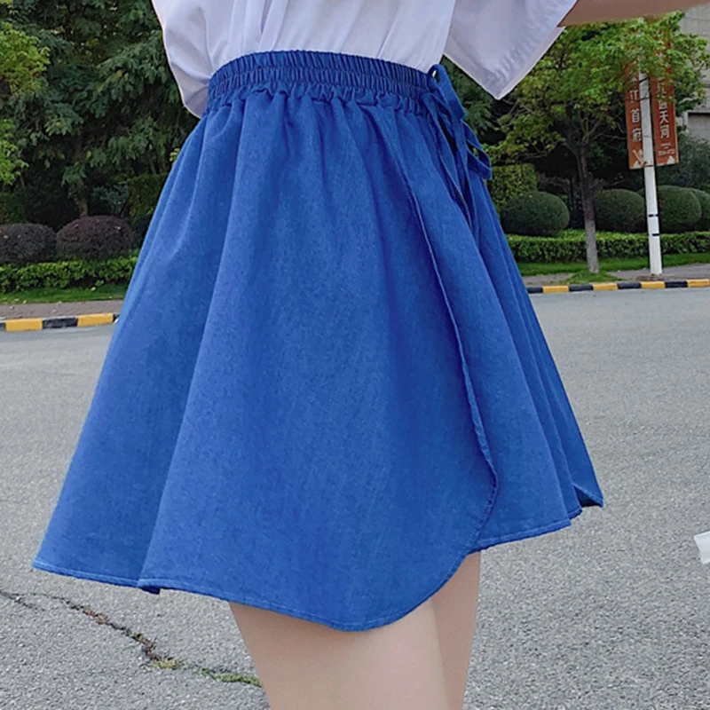 Женские джинсовые шорты с широкими штанинами синие винтажные свободные размера