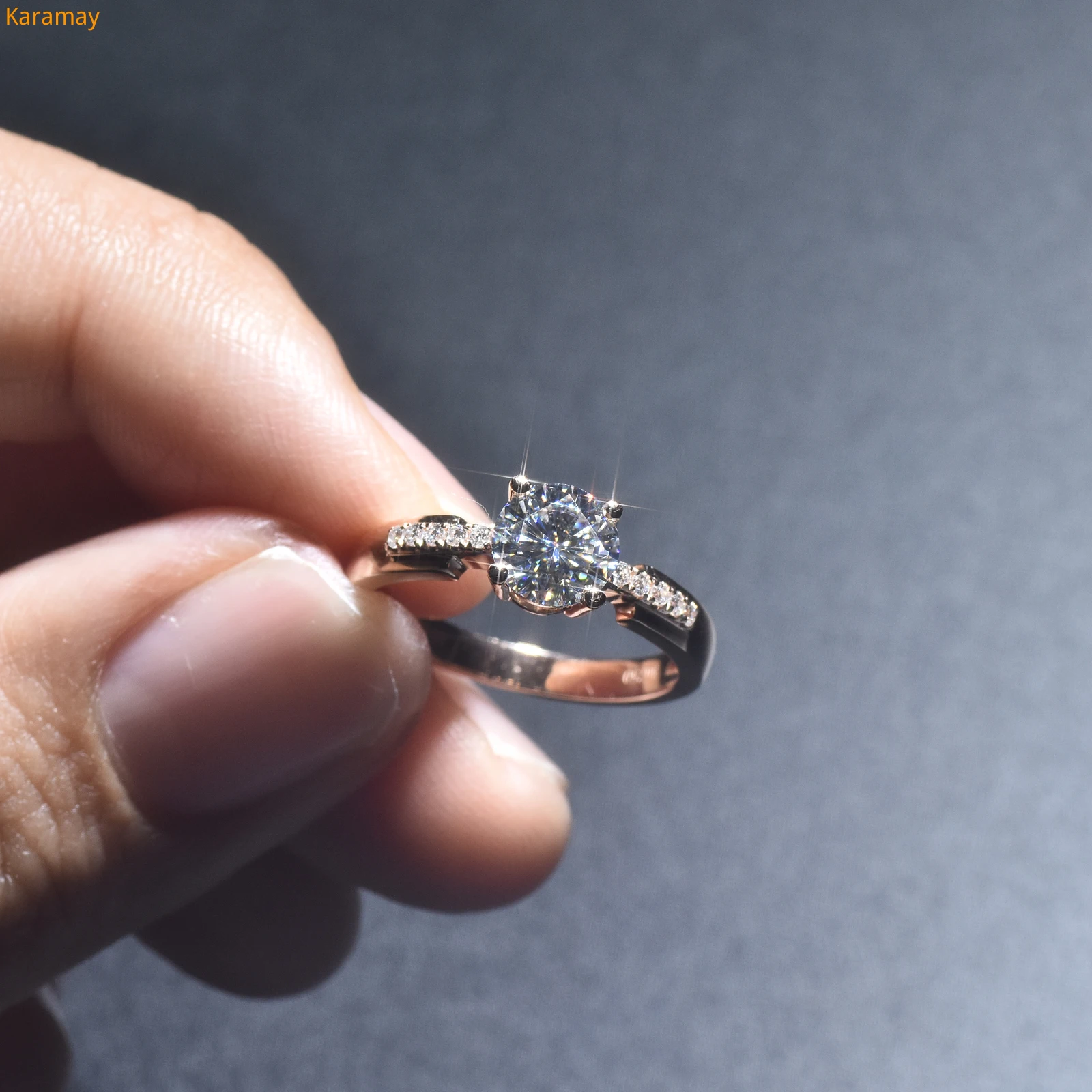 

Luxury Female Solitaire Round Zircon Ring 925 Sterling Silver Rose Gold Wedding Ring Promise Love Engagement Rings For Women