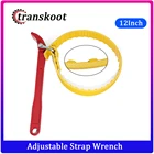 Гаечный ключ с регулируемым метрическим ремнем, гаечный ключ, инструмент для удаления масляного фильтра с нескользящим резиновым ремешком и ручкой из высокоуглеродистой стали, 12 дюймов