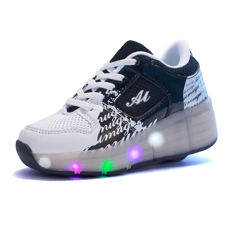 Новые детские светящиеся кроссовки Heelys, детская обувь для роликовых коньков, детские туфли со светодиодной подсветкой, кроссовки для мальчиков и девочек с колесами