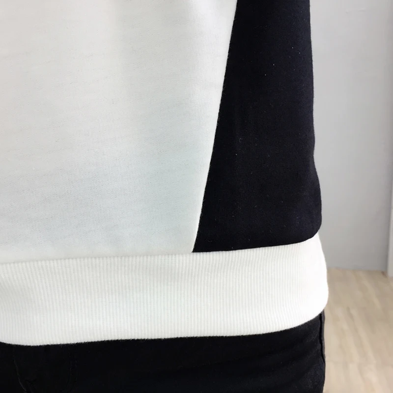 

shintimes Vogue Patchwork Pullover Sweatshirt Long Sleeve Sudadera Mujer 2019 New Autumn Winter Big Size Clothes Hoodies Women