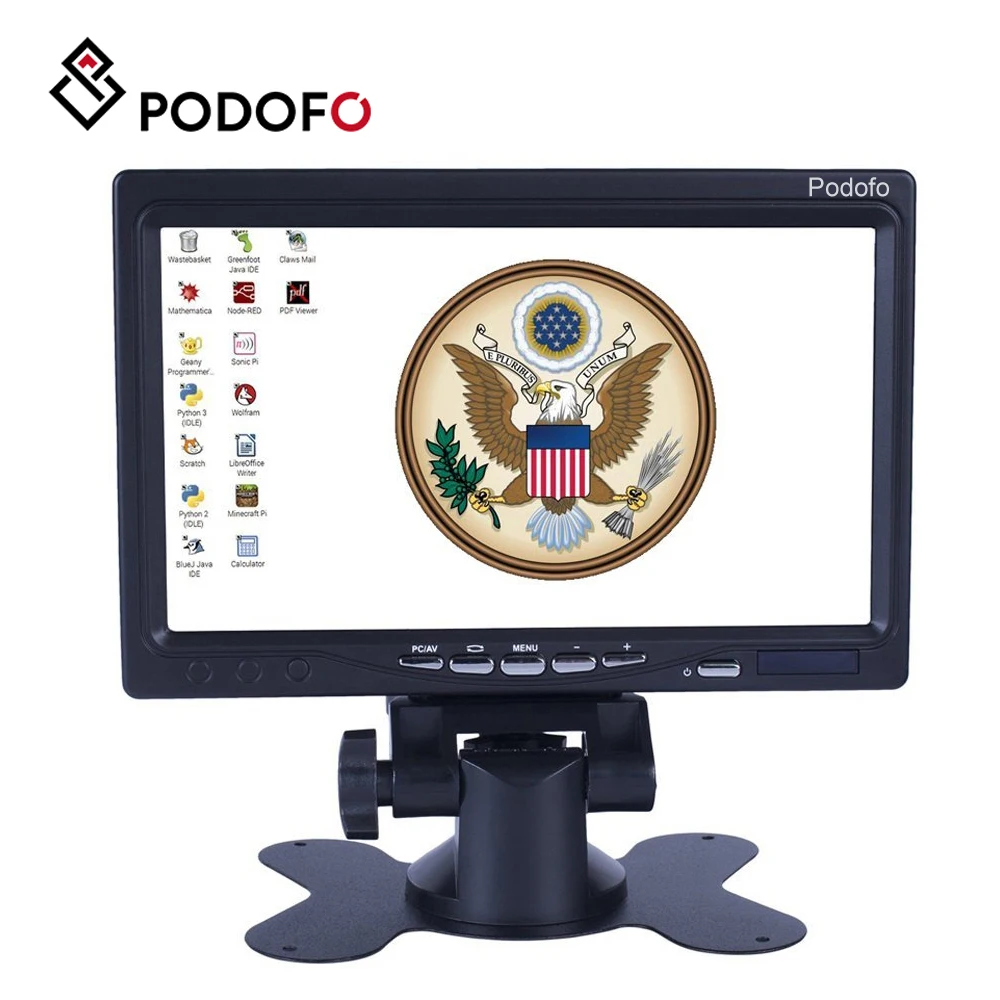 Podofo 7 дюймовый HD ЖК Мини компьютер и ТВ дисплей CC монитор безопасности заднего