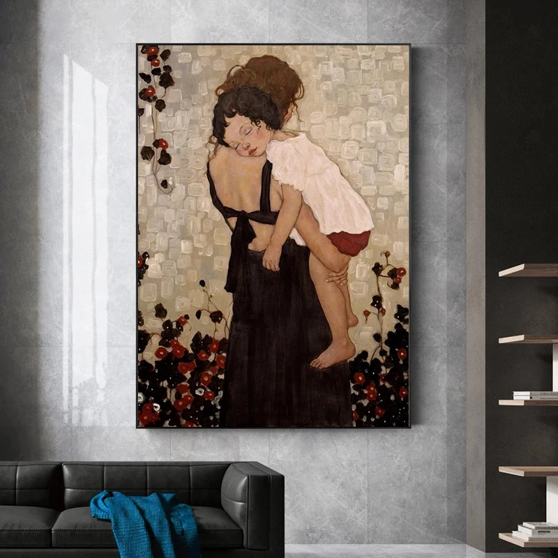 Абстрактная живопись плакат Густава Климта с изображением знаменитой матери и