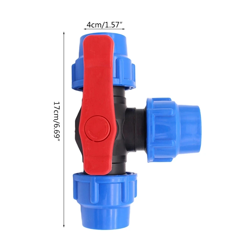 

13MA PE three-way quick connect valve plastic valve T-type valve inner diameter 20/25/32mm plastic three-way ball valve