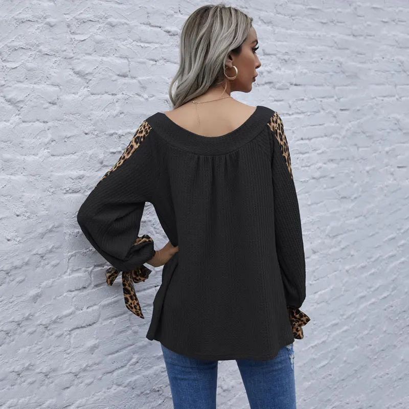 

2020 Autumn Leopard Sweater Women Jumper Ladies O-neck Long Sleeve Loose Pullover Sweater Female