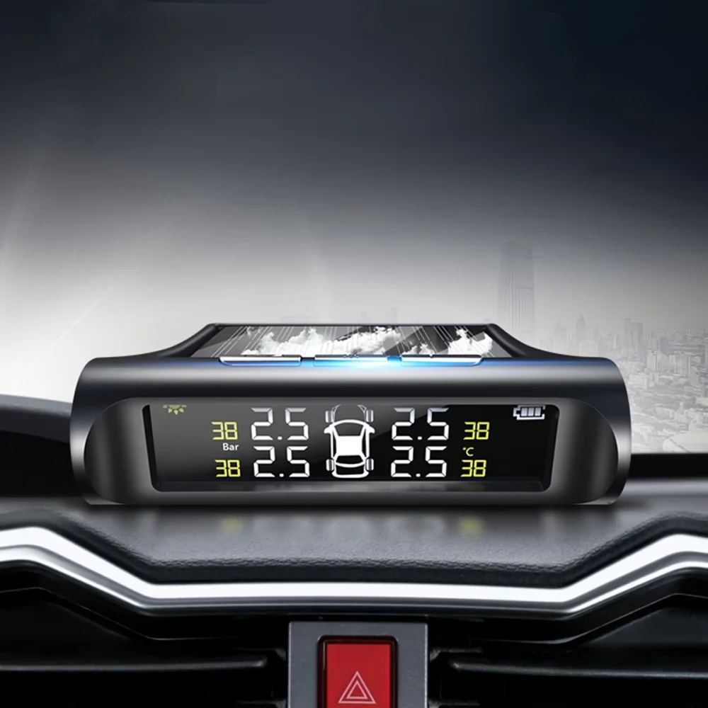 

Wireless Solar Energy Universal Tire Pressure Monitor High Precision Tire Pressure Detector with Color Screen