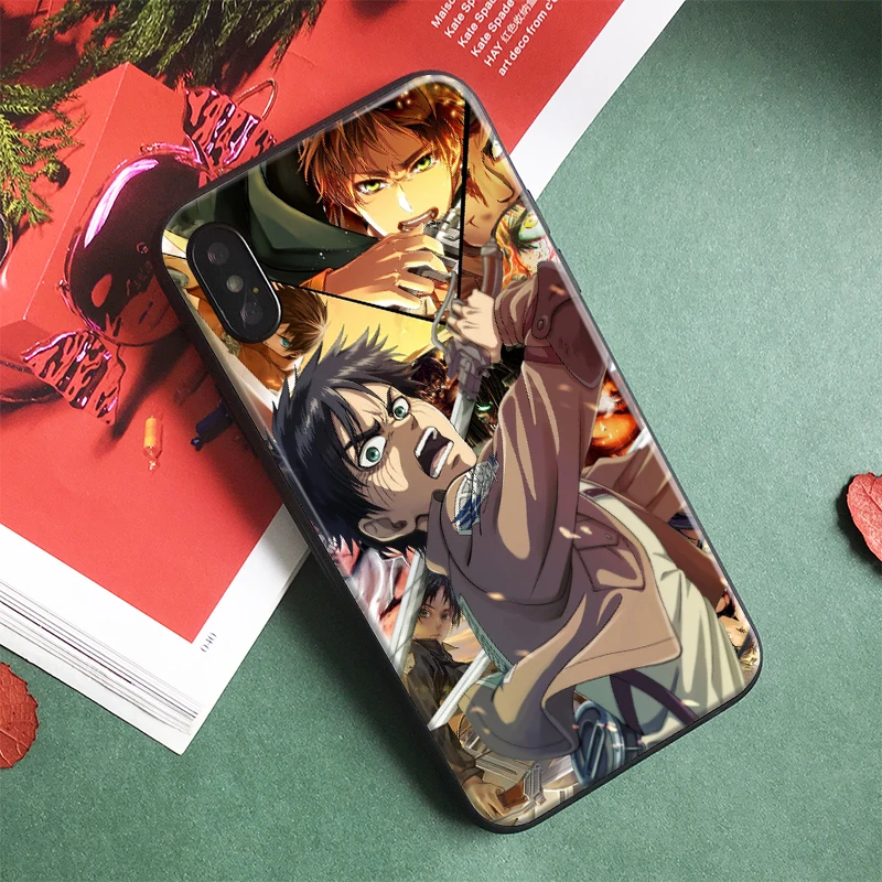 eren jaeger attack on titan anime phone case cover shell for iphone se 6 6s 7 8 6splus 7plus 8plus x xr xs 11 pro max free global shipping