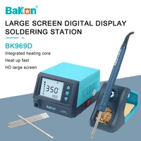 bakon 65w soldering station lcd digital display welding rework station for cell phone bga smd pcb repair solder tools bk969d