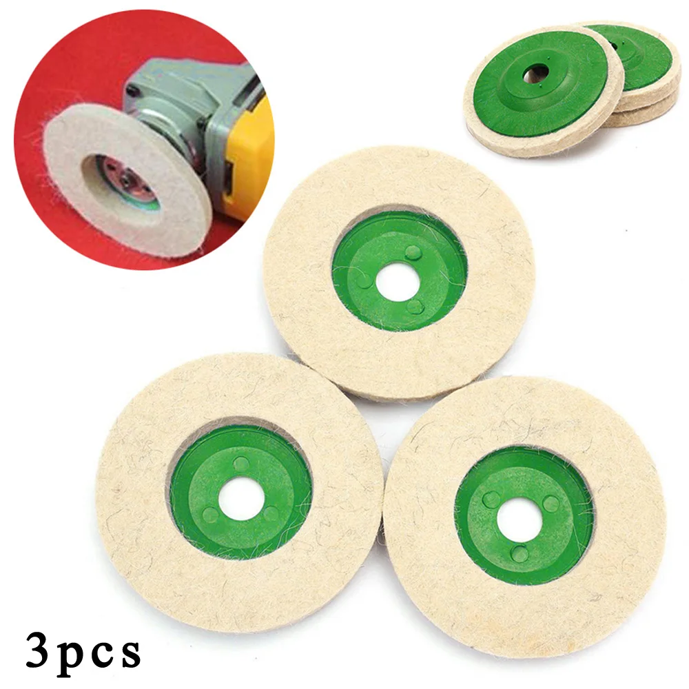 

3* Wool Felt Disc Polishing Pad Buffer Grinding Wheels 100mm / 4 Fits Grinder