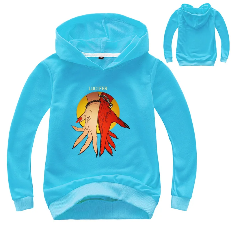 

DLF 2-16Y Lucifer Morningstar Hoodie Kids King of Hell Hoodies Boys Streetwear Long-sleeve Graphic Pullover Tops Girls Hoodies