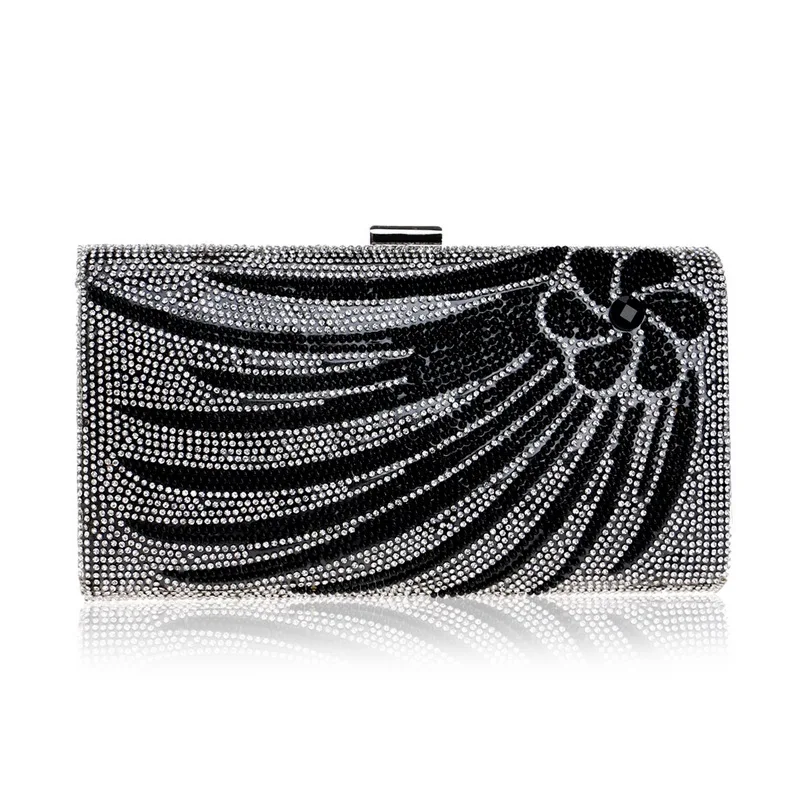 

Wedding Diamond Flower Woman Evening Bag Clutch Bags Gold Crystal Handbags Shoulder Bags cell phone Bag Wallet Crossbody Purse
