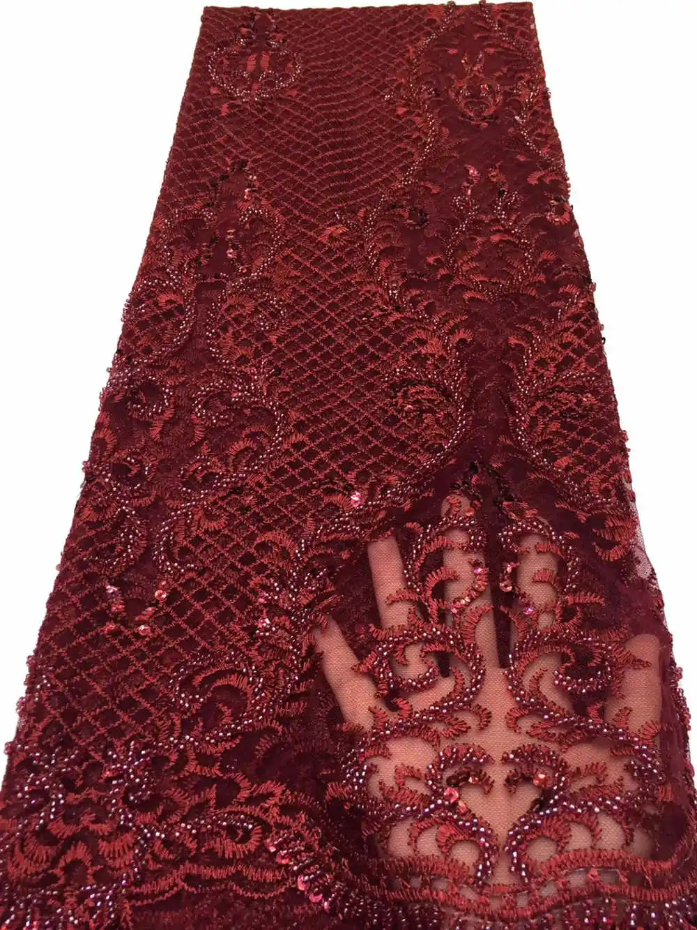 10 Африканская кружевная ткань высокого качества кружевная aso ebi сетчатая ткань вышитая полностью бисером нигерийский Швейцарский кружевной ткани 5 ярдов RG405 - Цвет: 10