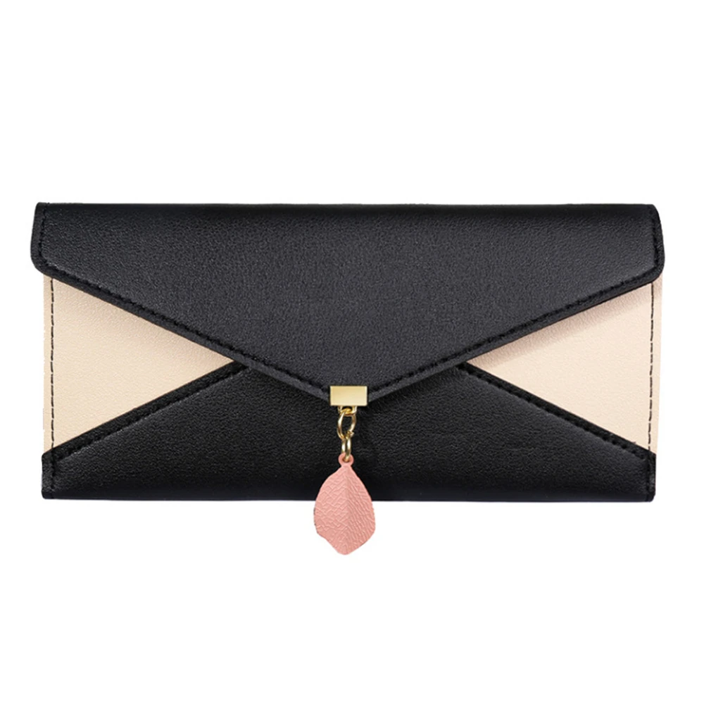 

Ladies Wallet Long Handbag Case Wear-resistant Durable Fashion Purse Card Mid-length Color Contrast Wallet