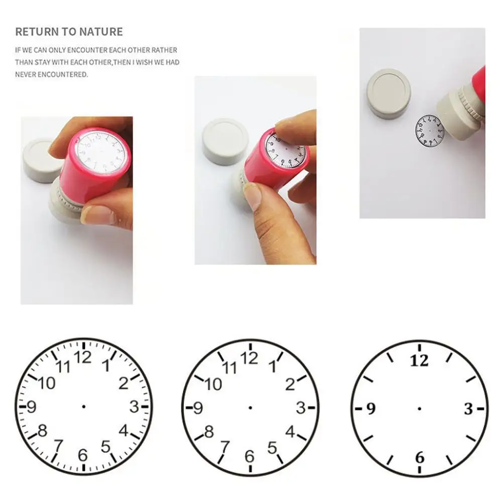 

1 Piece Clock Stamp Teaching Tools For Kids Learning Seal Time School Primary Watch L9Y3