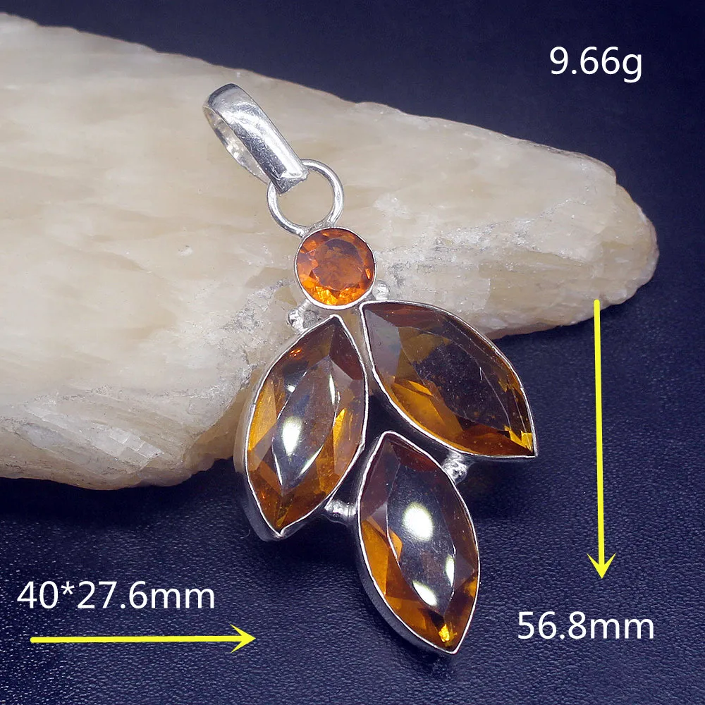 

Gemstonefactory Jewelry Big Promotion 925 Silver Sweet Unique Fashion Honey Topaz Women Ladies Gifts Necklace Pendant 1020