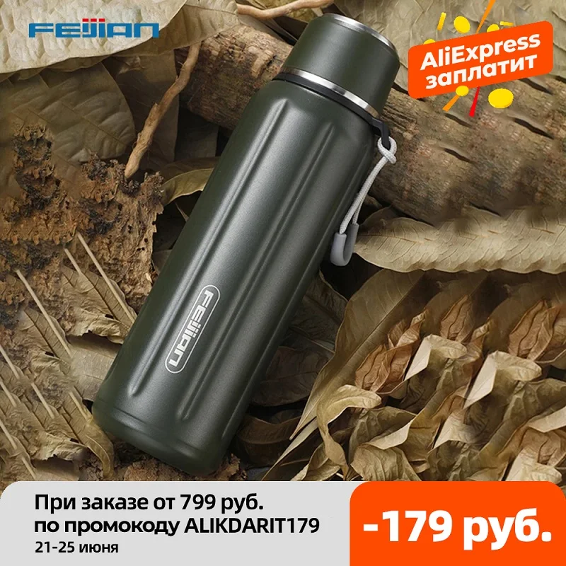 Вакуумные фляжки FEIJIAN термос из нержавеющей стали Классическая посуда с двойными