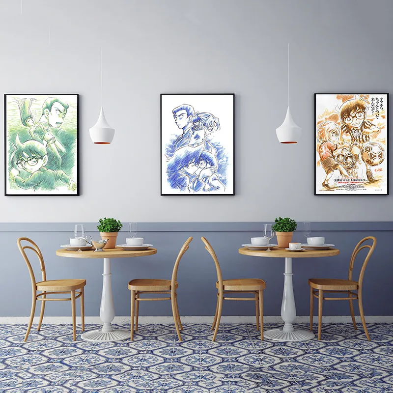 Классический Аниме детективный Конан плакат картины принты бумажные плакаты с