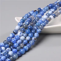 natural stone white blue cracked dragon veins agates diy necklace loose beads for jewelry making bracelets strand 6810mm 15