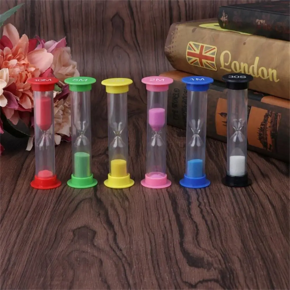 

6Pcs Kid 6 Colors Classroom Game Sand Clock Timer Hourglass Sandglass Children Toys Gift Home Decor Teeth Brushing Timer