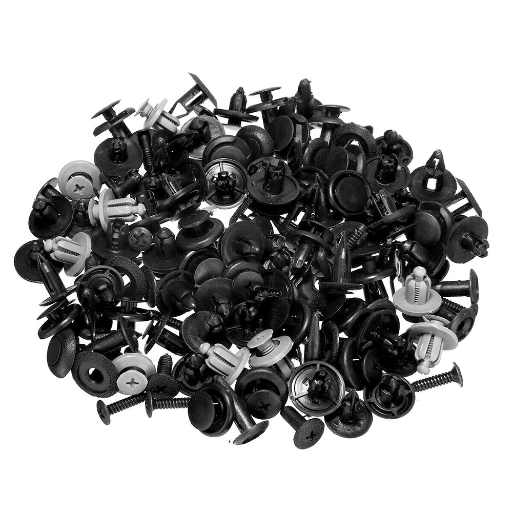 

100PCS Plastic Trunk Screw Rivets Set Car Bumper Fender For Auto Fastener Clips Door Trim Panel Retainer Fastener Kit