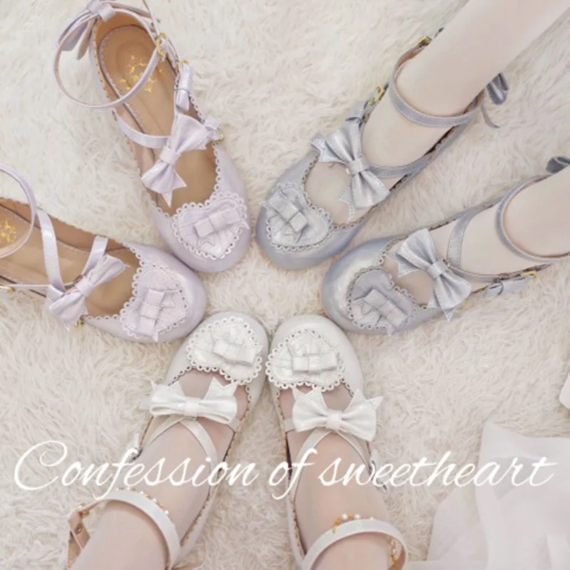 Туфли женские с круглым носком винтажная удобная обувь в стиле сладкой Лолиты