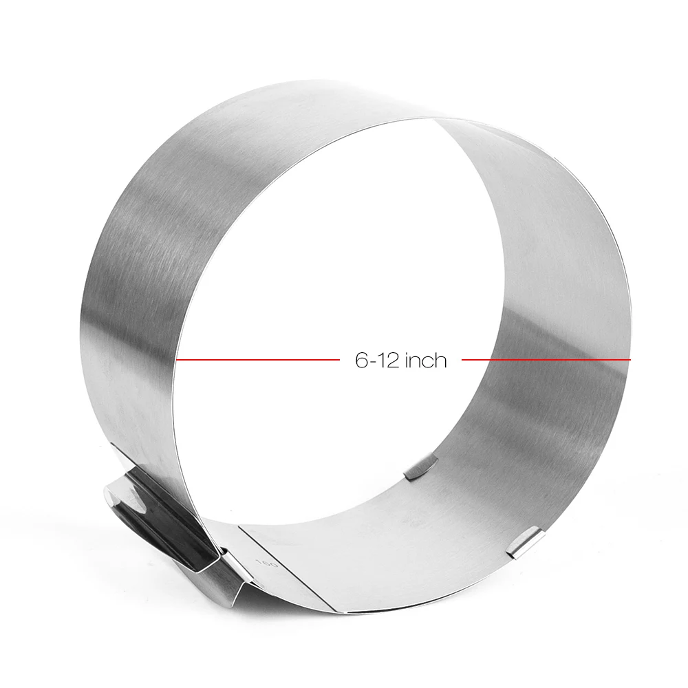 

6-12 Inch Adjustable Cake Mousse Mold Stainless Steel Cake Baking Decoration Mold Ring