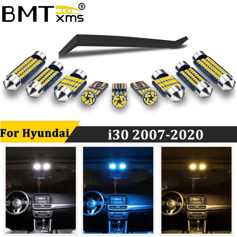 BMTxms Canbus автомобильная светодиодная лампа для внутреннего освещения для Hyundai Santa Fe SM CM DM TM 2000-2017 2018 2019 номерной знак лампа