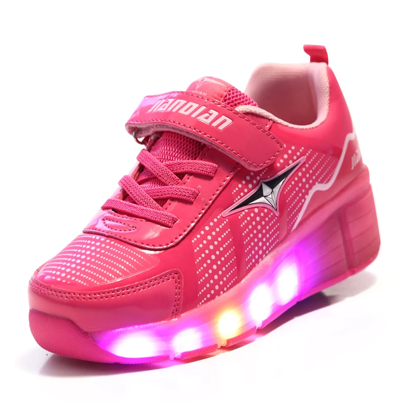 Pink Green Blue Cheap Child Fashion Girls Boys LED Light Roller Skate Shoes For Children Kids Sneakers With Wheels One wheels | Детская