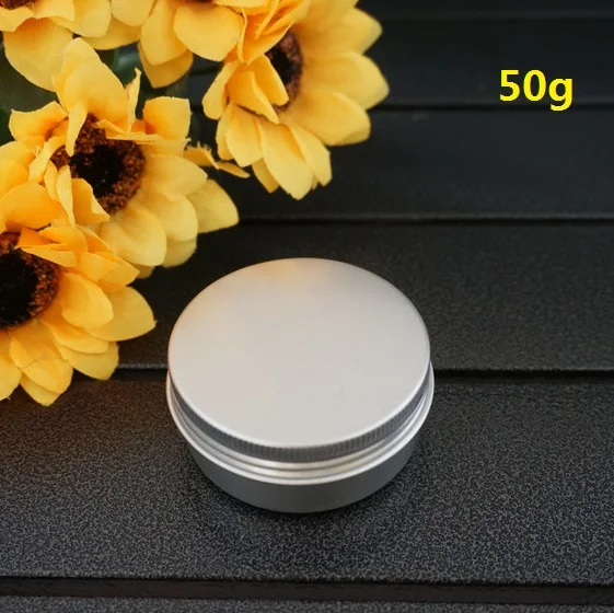 

Portable 56*27mm 50ml Silver Round Aluminum Box Metal Tin Cans 50g Cosmetic Cream DIY Empty Refillable Jar Tea Container Pot