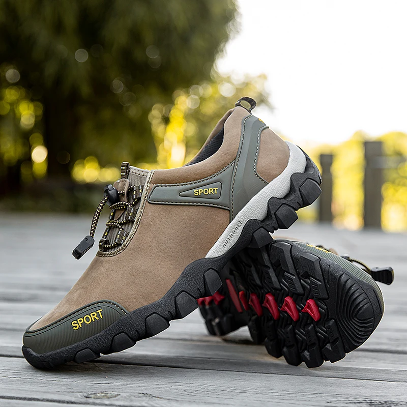 

Autumn Men's Mountain Trekking Shoes Outdoor Non-slip Hiking Sneakers Comfortable Hiking Shoes Men's Black Khaki Men's Sneakers