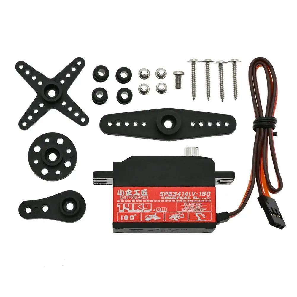 

1:10 Remote Control Toy Accessories SPG3414LV 14KG Metal Wing RV Support High Sale Short Hot Body Torque 2021 Drop Fixed F8F0